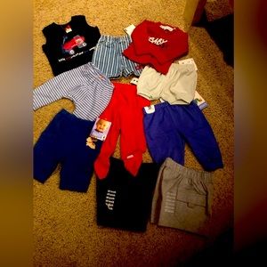 NEW…Baby tops & bottoms..newborn, 3-6 mo, 6/9 months.   10 pieces